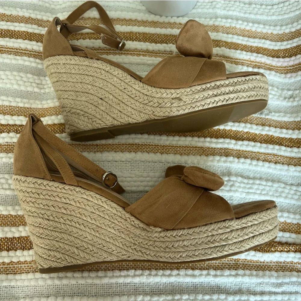 Rilista Womens Wedge Platform Sandals Cute Bowknot OpenToeEspadrille‎ High Heels